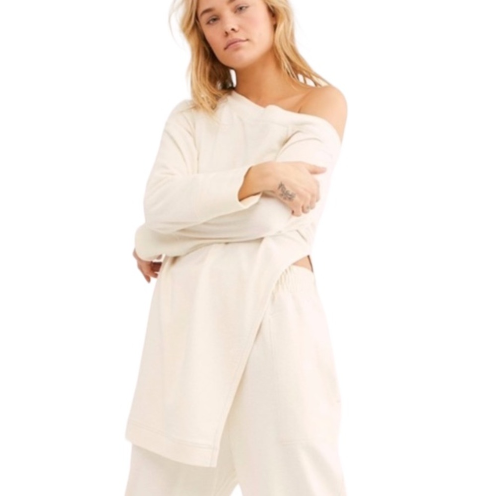 Free People Beach Mercer Textured Side Vent Tunic Top - S